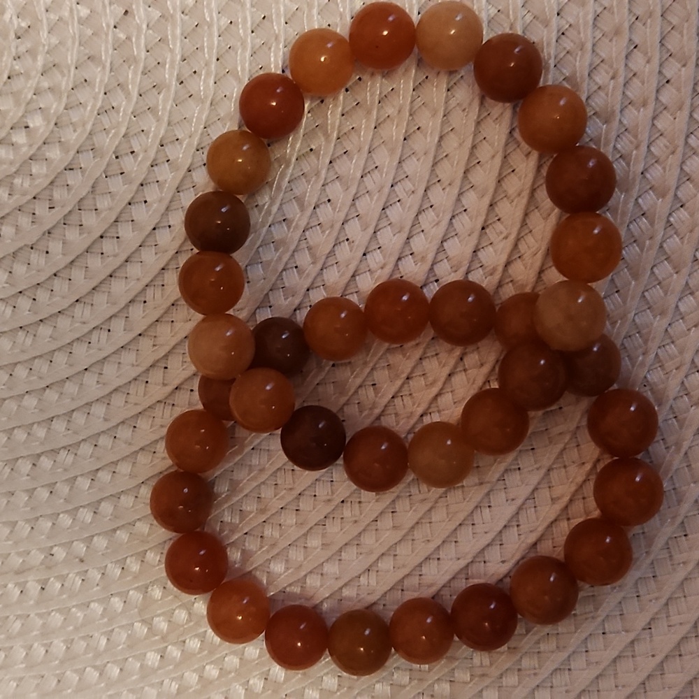 Beautiful orange adventurine bracelet size 6.5 Price For Both